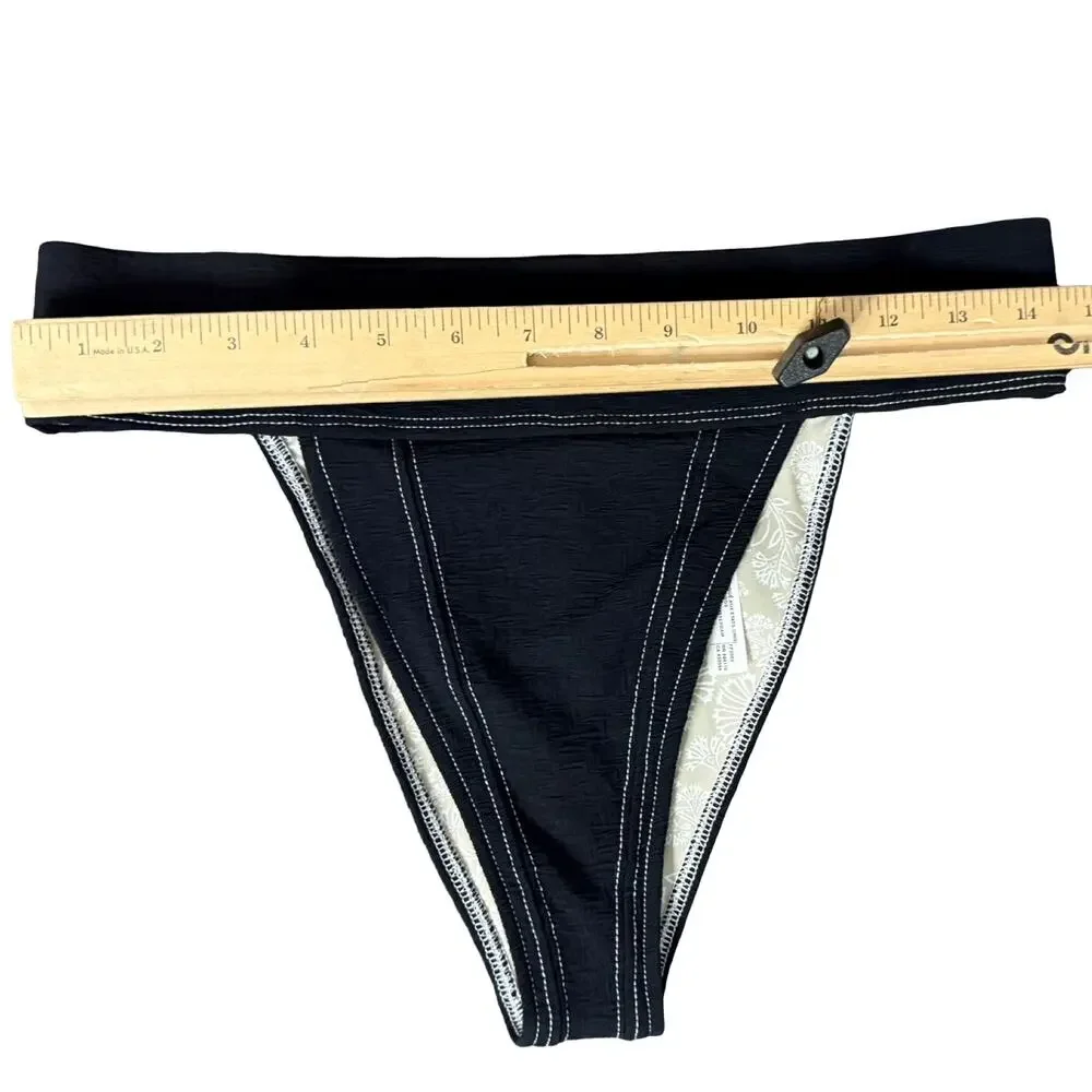 FP Free People Beach Black Dylan High-Waist Bikini Bottoms size L NEW no Tags
